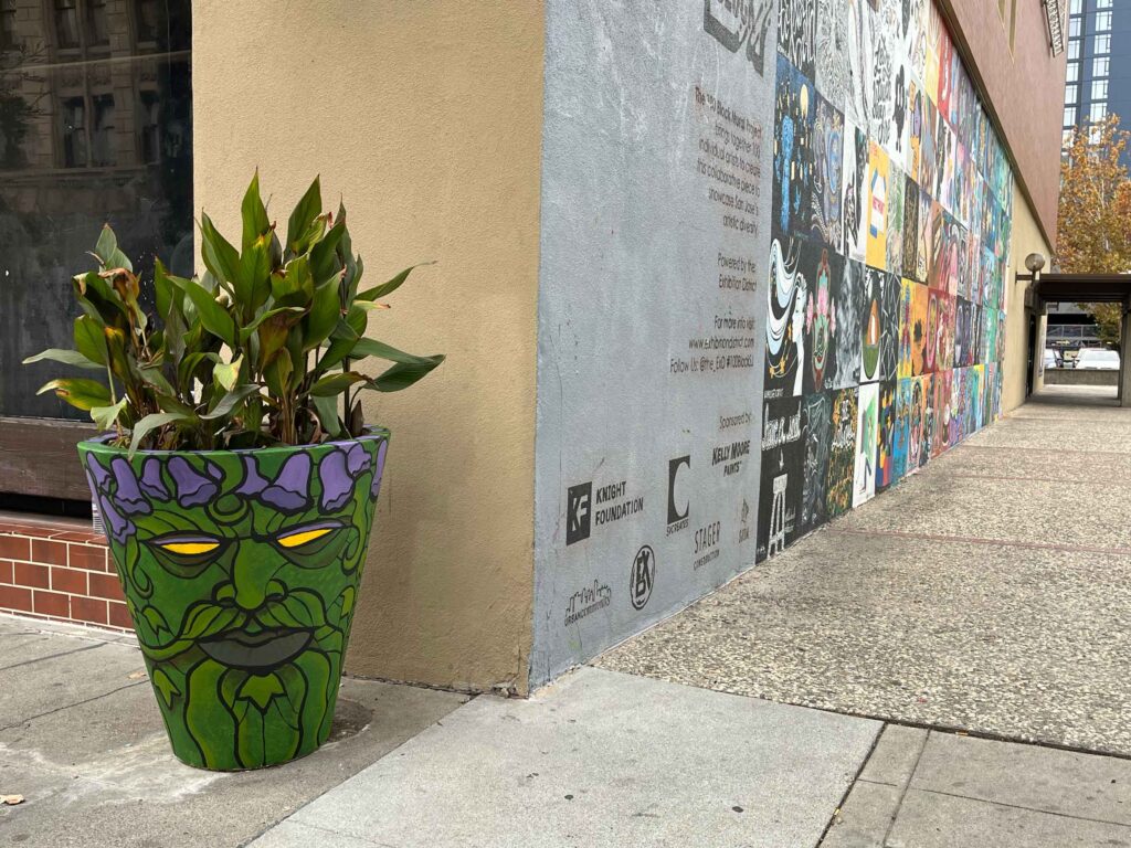 Green Man overlooking 100Block