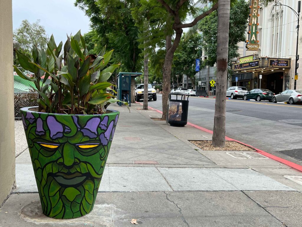 Green Man view from Kaleid Gallery towards rest of South First Arts district